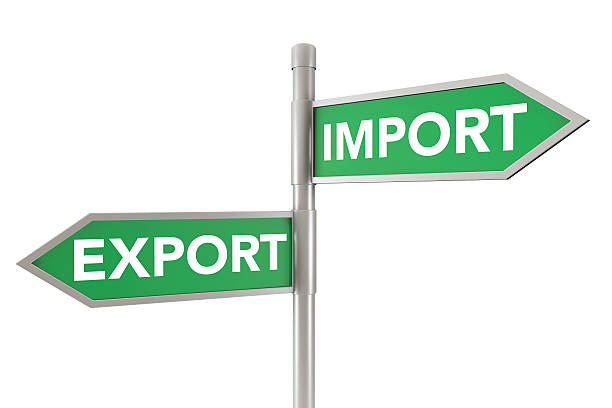 istock Green Arrow Export and Import Road Signs 536027889