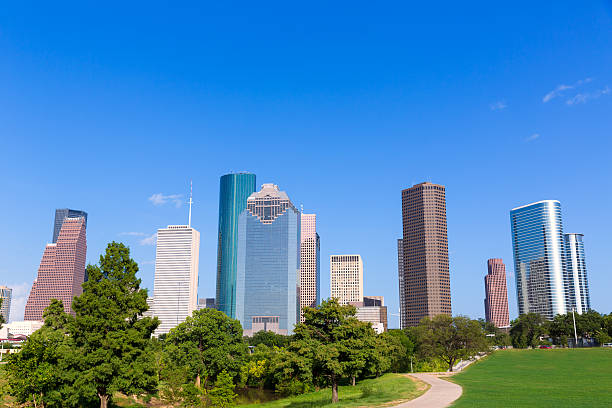 istock Houston skyline sunny day park Texas USA 536028139