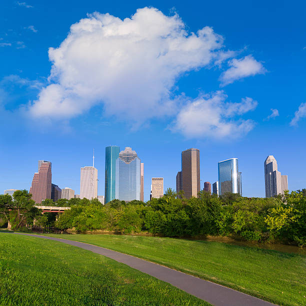 istock Huston skyline from Eleanor Tinsley park Texas US 536028143
