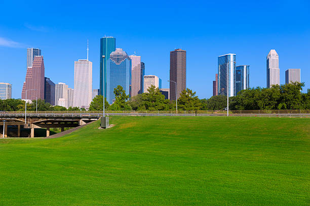 istock Houston skyline blue sky Memorial park Texas US 536028151