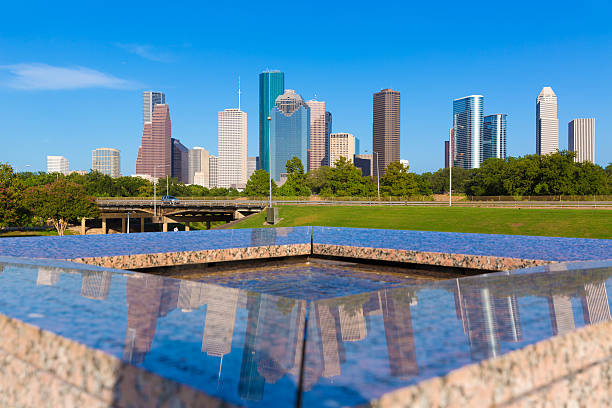 istock Houston skyline and Memorial reflection Texas US 536028671