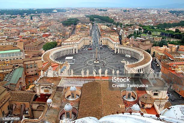 Beautiful Panorama Of Vatican Italy Stock Photo - Download Image Now - 2015, Above, Architectural Column