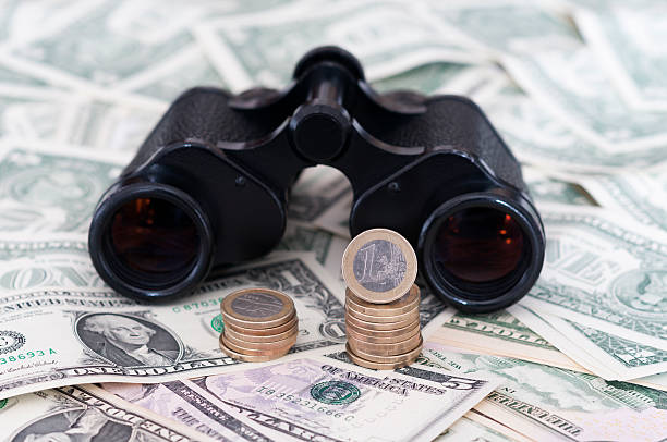 istock Euro and US Dollar with binoculars 536031559