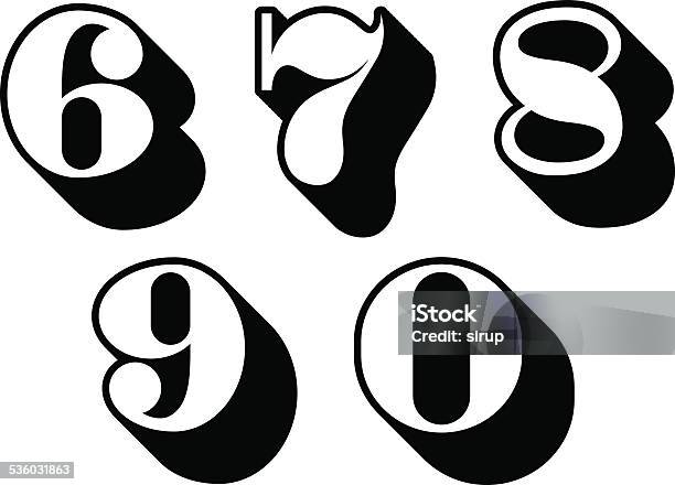 Black And White Numbers Digits 6 7 8 9 0 Stock Illustration - Download Image Now - Banking, Black And White, Business