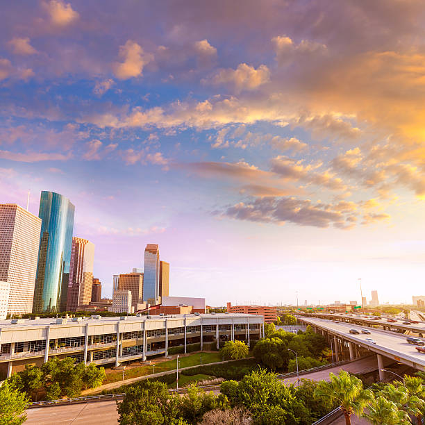 istock Houston Skyline North view sunset in Texas US 536033055