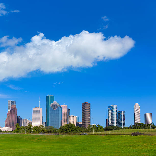 istock Houston skyline blue sky Memorial park Texas US 536034251