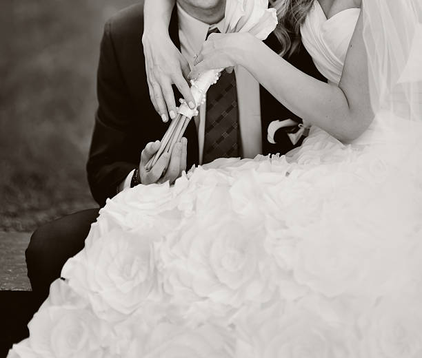 istock Romantic wedding couple together. 536034525
