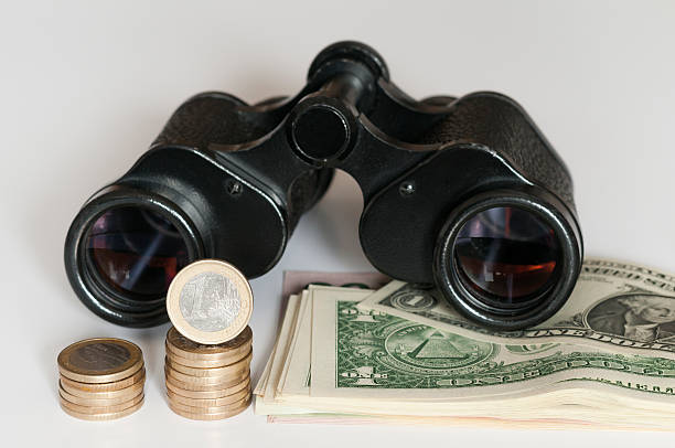 istock Euro and US Dollar with binoculars 536034815