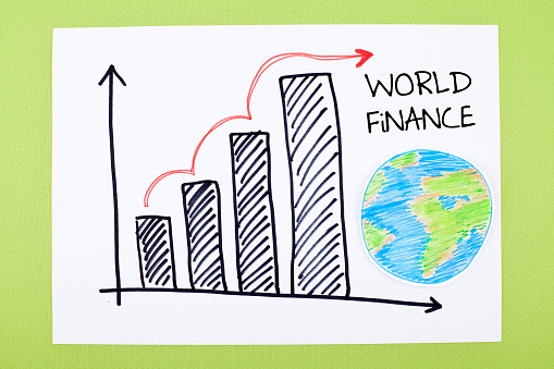 Global finance concept with increasing graph
