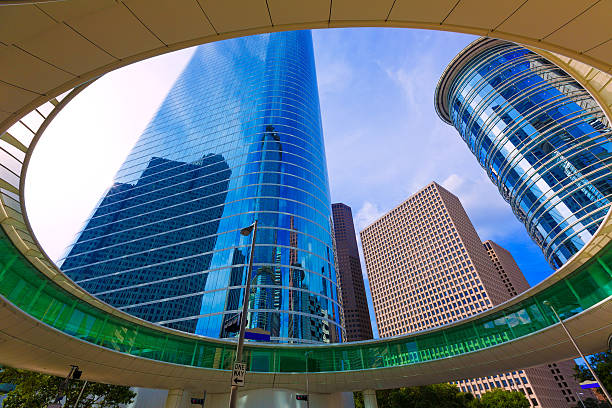 istock Houston skyline cityscape from Bell St in Texas US 536036465