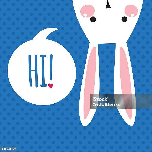 Greeting Card With Funny Bunny Easter Bunny Ears Stock Illustration - Download Image Now - Easter, Color Image, Colors