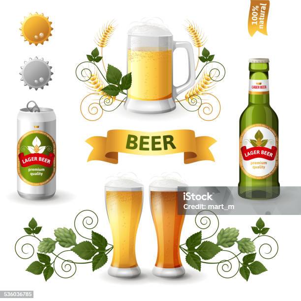 Beer Emblems Stock Illustration - Download Image Now - 2015, Alcohol Abuse, Barley