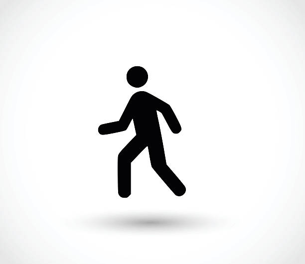 Man walk icon vector illustration Man walk icon - simple vector illustration isolated on white background corner tip stock illustrations