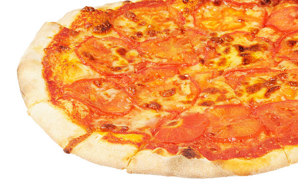 istock Vegetarian pizza  with cheese and tomatoes 536048549