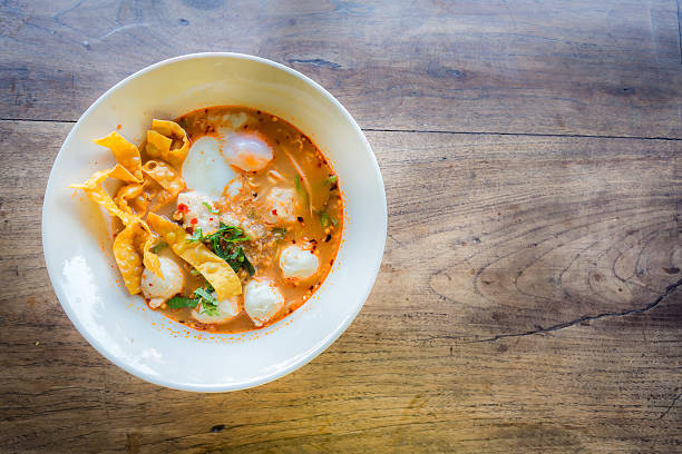 istock Pork noodle spicy soup thai style,tom yum 536048949