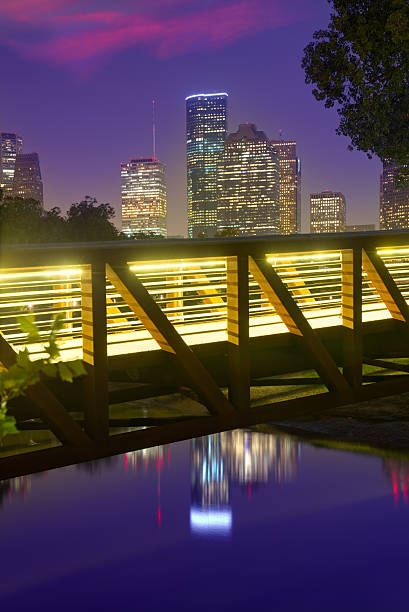 istock Houston sunset skyline from Texas US 536049187
