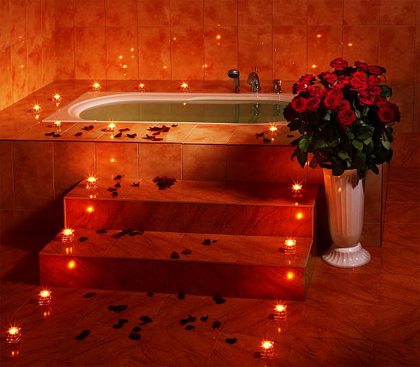 istock Interior of sauna with candle 536049635