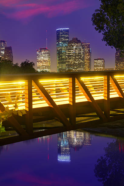 Houston sunset skyline from Texas US