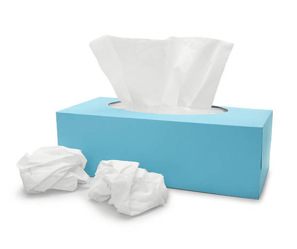 lenço de papel caixa (com caminho) - tissue box flu virus kleenex imagens e fotografias de stock