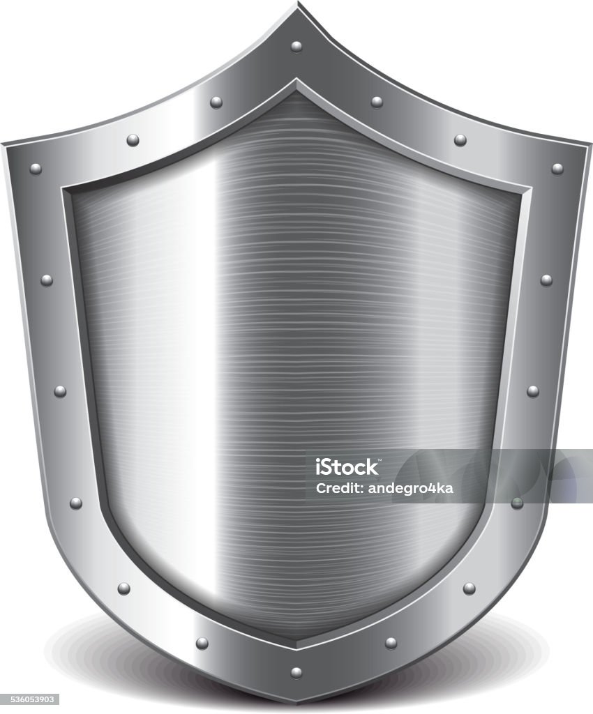 Metallic Shield Vector Metal Shield Isolated On White Vector Stock Illustration - Download ...