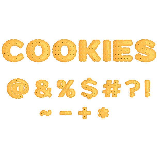 Symbols  made of  cookies in flat design Symbols  made of  cookies in flat design octothorp stock illustrations