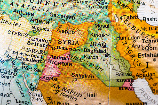 Zone of Conflict small desktop world globe showing Syria,Israel,lebanon,jordan, and vicinities militant groups photos stock pictures, royalty-free photos & images