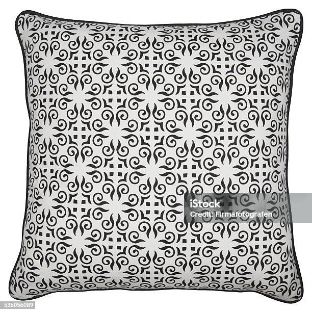 Cushion In Old Fashion Style Isolated Stock Photo - Download Image Now - 2015, Cushion, Cut Out