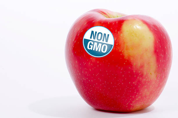 Non GMO Seal on an Apple stock photo