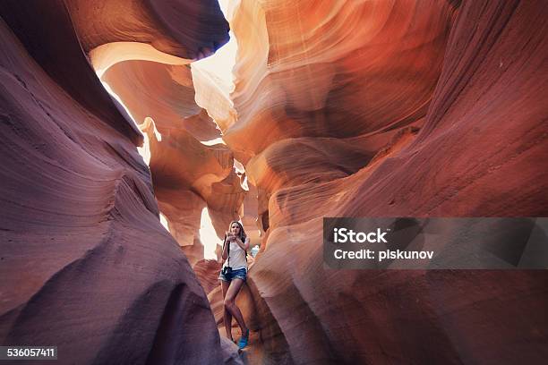 Tourist Inside Antelope Canyon Stock Photo - Download Image Now - Antelope Canyon, Arizona, Canyon