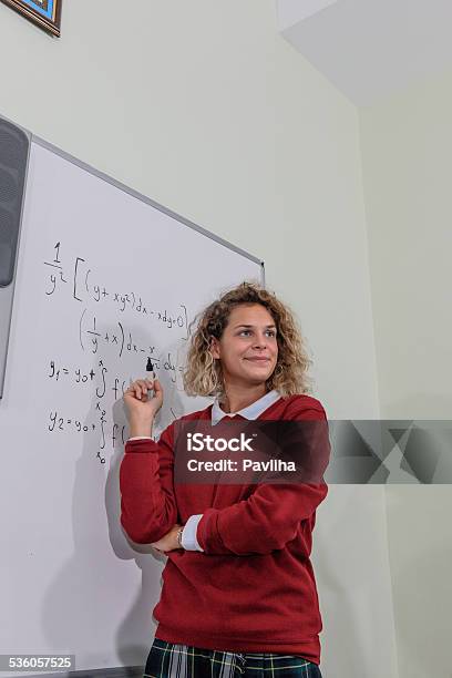 Young Woman Doing Math At Secondary School University Inistanbul Turkey Stock Photo - Download Image Now