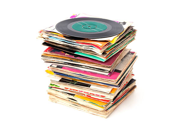 Vntage vinyl records. stock photo