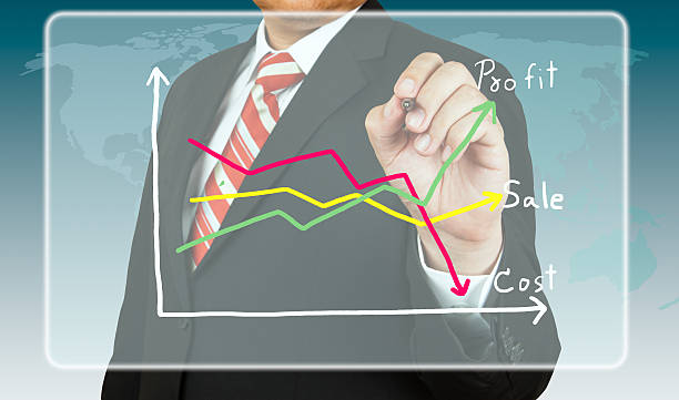istock Businessman draw a chart about profit and cost 536057703