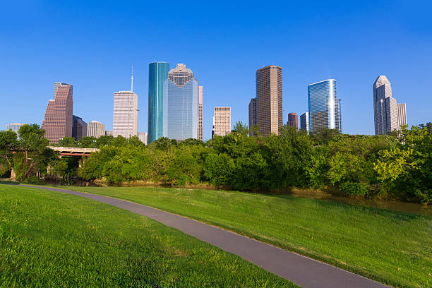istock Huston skyline from Eleanor Tinsley park Texas US 536058115