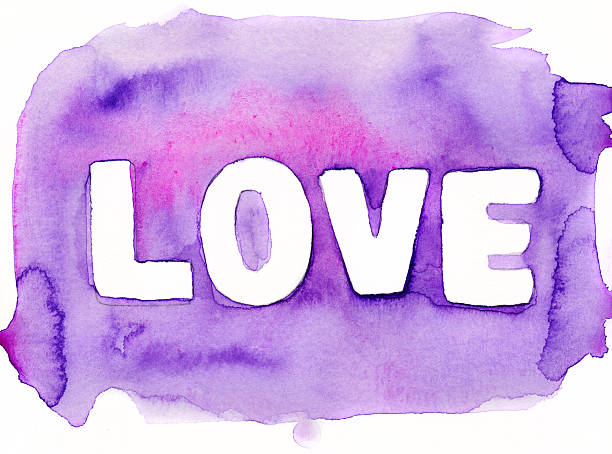 istock LOVE on a watercolor background 536059179