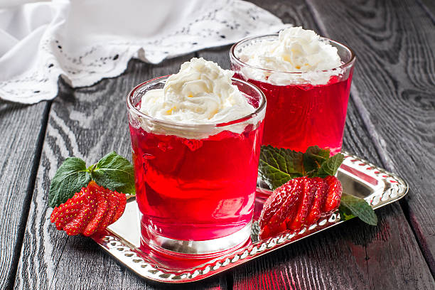 istock Strawberry jelly with whipped cream 536069612