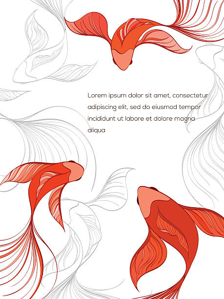 ilustrações, clipart, desenhos animados e ícones de cartão de peixe - asian culture pattern chinese culture backgrounds