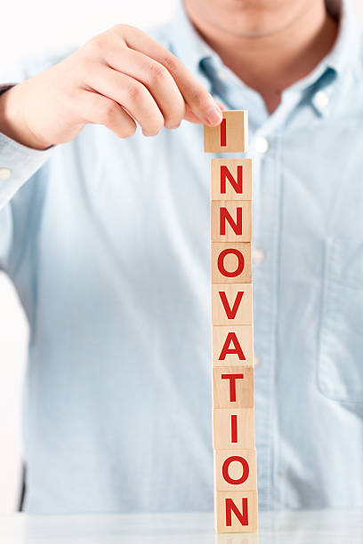 istock Pile up word Innovation with letter blocks 536076263