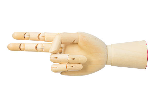 istock Wooden hand model isolated on white background 536077167