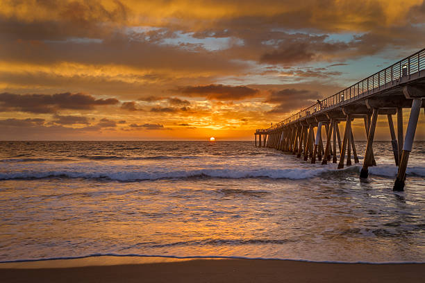 istock Sunset at a Southern California Pier and Beach. 536078097