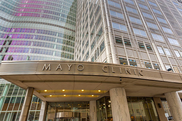 The Mayo Clinic Entrance and Sign stock photo