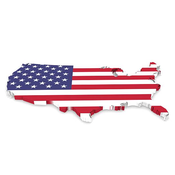 istock USA Map Flag Outline in 3D 536081003
