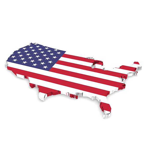 istock USA Map Flag Outline in 3D 536081005