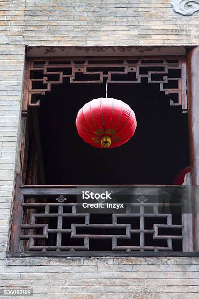 Carved Window Frames And Red Lanterns In The Phoenix Town Stock Photo - Download Image Now