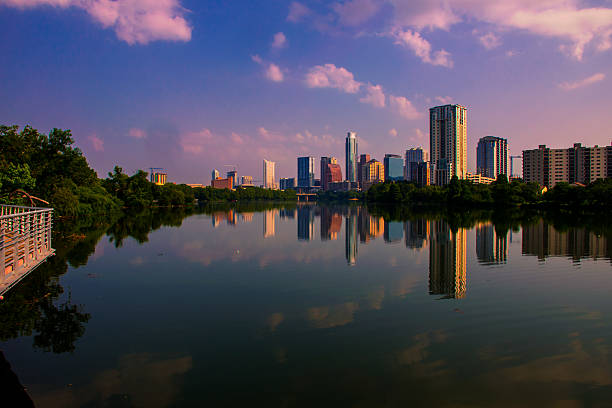istock Very Wide Angle Austin Texas Mirror Town Lake Reflections 536087907