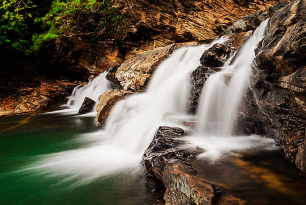 Western Ghats in Karntaka, India is home to many beautiful waterfalls. This is one such beautiful waterfall upstream of much well known Satoddi Falls. I created this image on a overcast day. Overcast conditions are ideal for capturing beauty of waterfalls as even lighting eliminates any harsh highlights and clouds acts like a big diffuser
