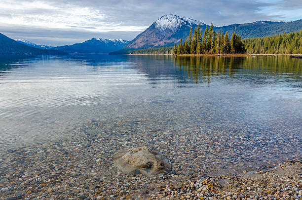 Moose Lake in the Spring Evening, Mount Robson Provincial Park, Canadian Rockies, British Columbia, Canada