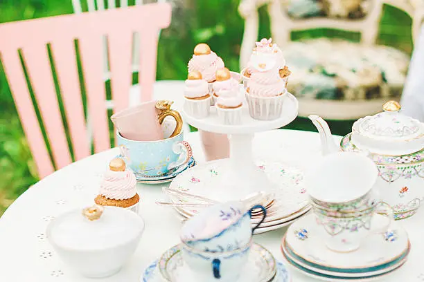 Cute cupcakes on dessert table