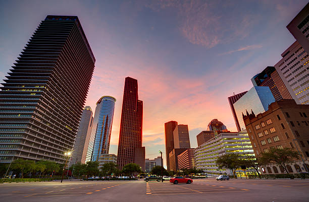 istock Houston Downtown skyline at sunset Texas US 536092969