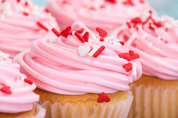 istock Closeup of pink Valentines Day cupcakes 536094293