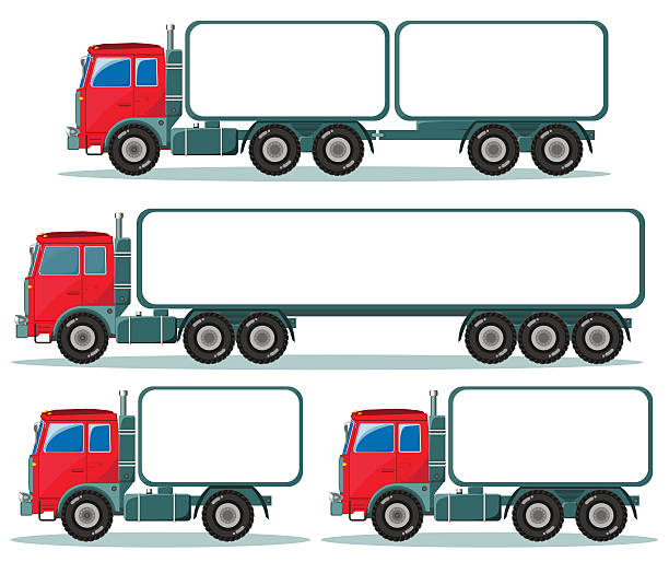 Heavy truck with space for text Heavy truck with space for text and ads, collection on the white background for use in presentations. Stock Vector illustration film trailer music stock illustrations